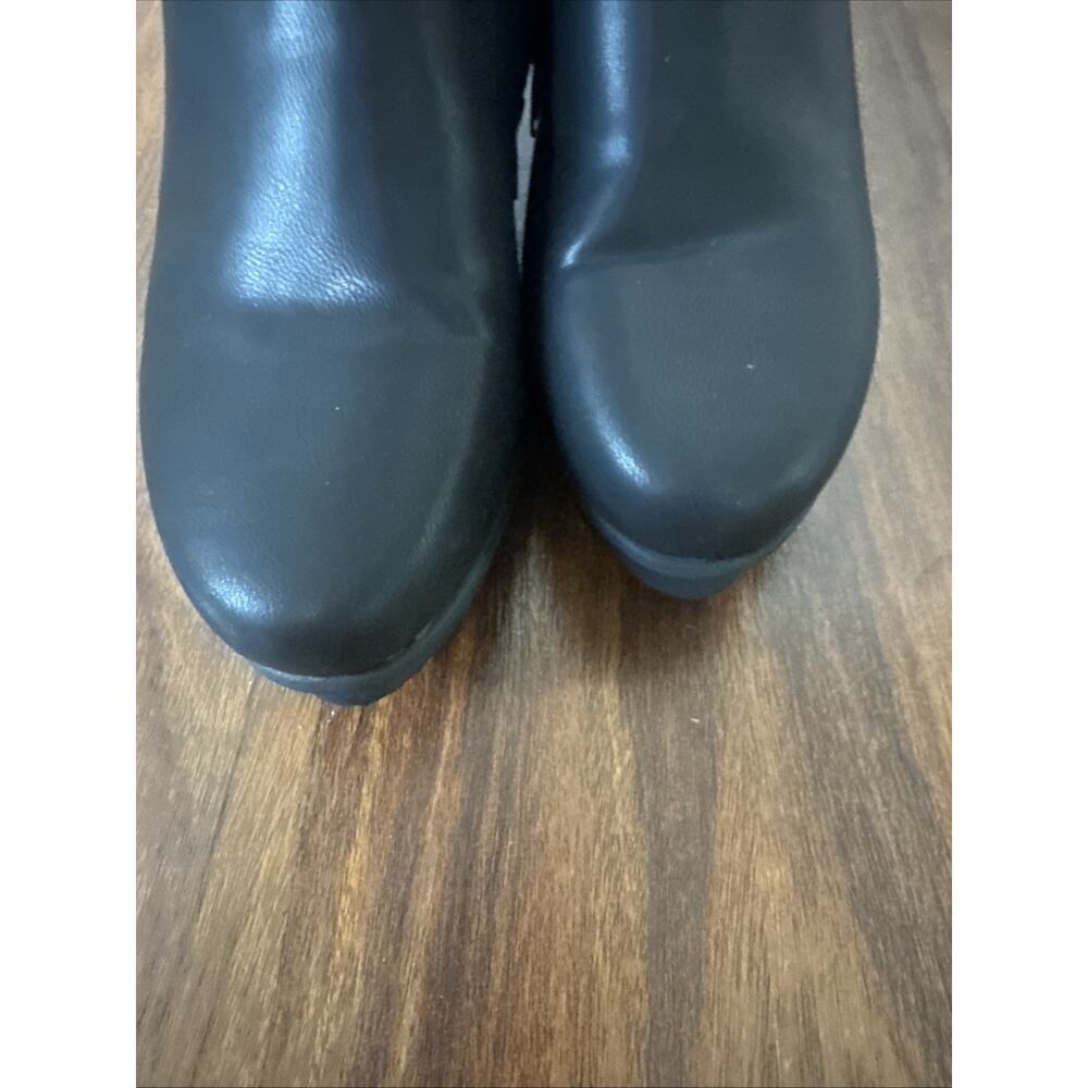 GC Shoes Women's Lavan Bow Detail Wedge Heel Ankle Booties Black Size 8 - Picture 7 of 8